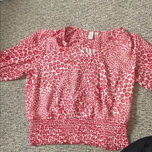 Joie Strawberry Print Blouse